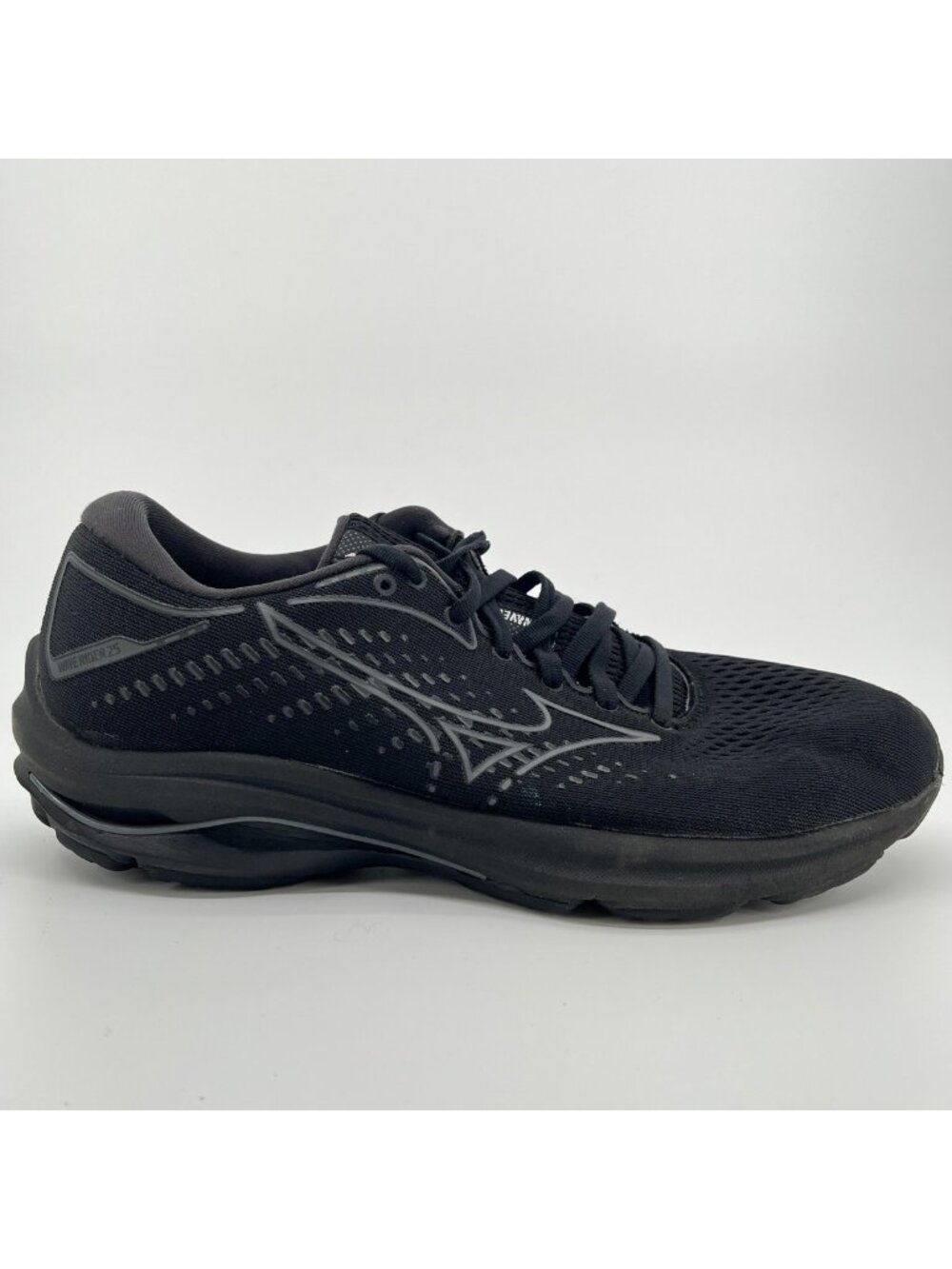 Mizuno Wave Rider 25 Womens Size 9.5 Black Gray Athletic Running Shoes Sneakers